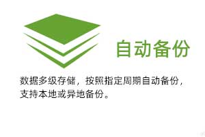 自動備份：數(shù)據(jù)多級存儲，按照指定周期自動備份，支持本地或異地備份。